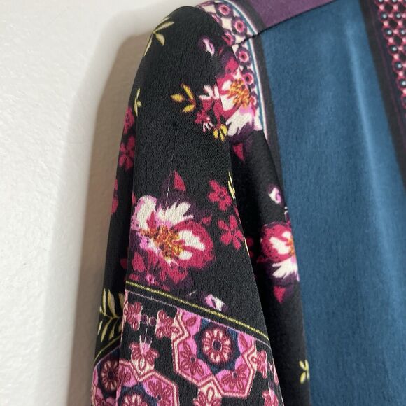 Chicos Patchwork Print Kimono Topper Jacket Womens 12/14 2 Large Purple - Picture 3 of 10